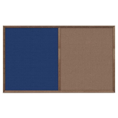 United Visual Products Slim Style Indoor Enclosed Corkboard, 18 UV501SC-GOLD-BLSPRU